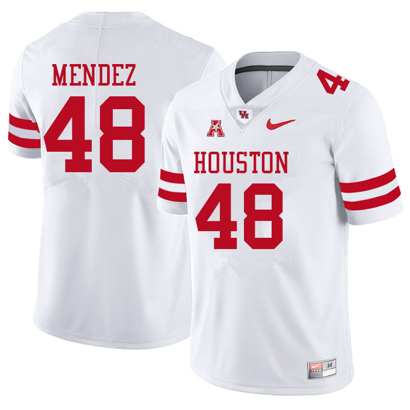 Men #48 Caleb Mendez Houston Cougars College Football Jerseys Sale-White